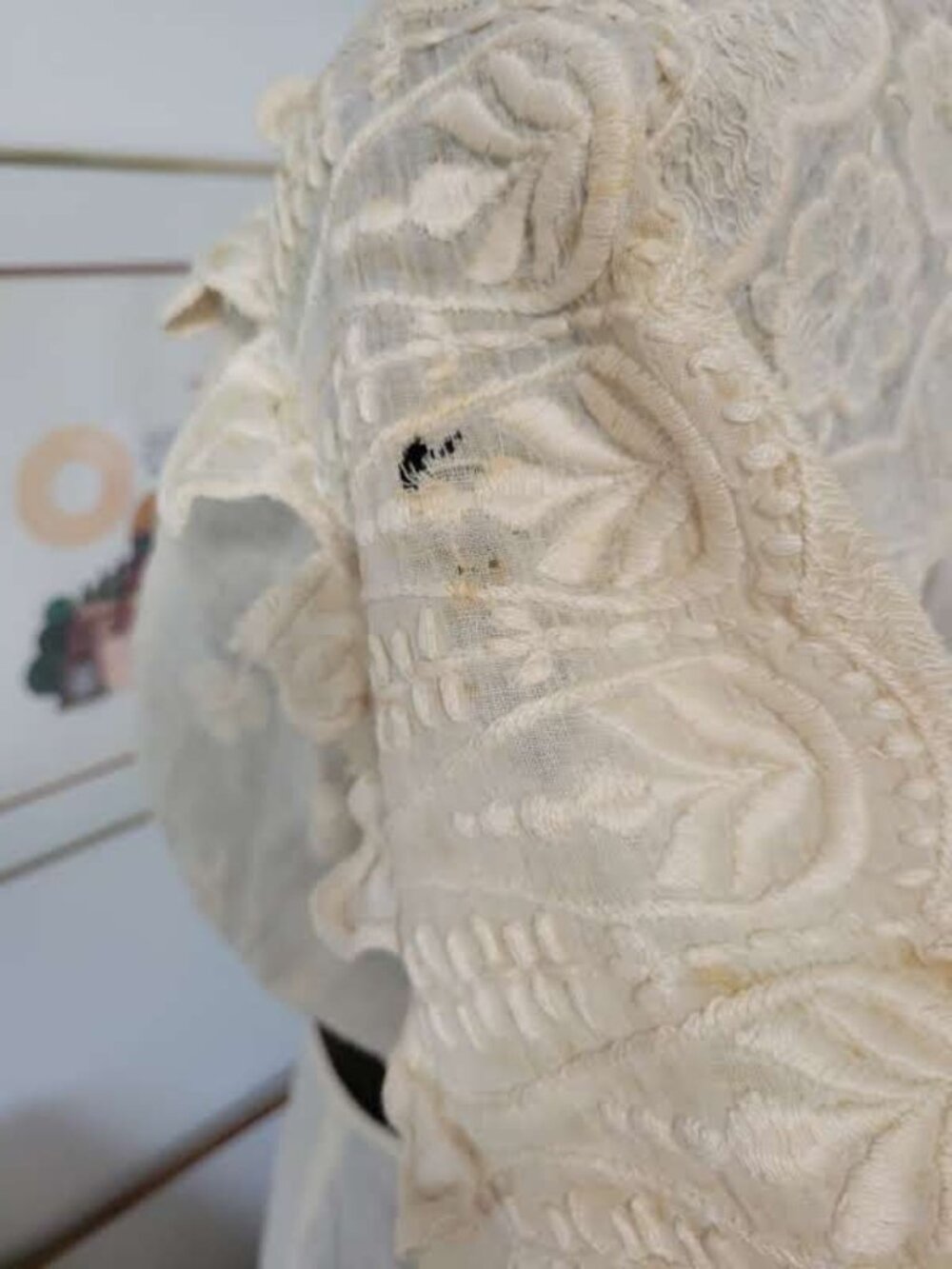 Vintage 1900's ace and Muslim Cotton Blouse and Underskirt - Picture 6 of 11